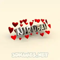 niruban in In Love style - 3D name wallpaper