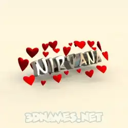 nirvana in In Love style - 3D name wallpaper