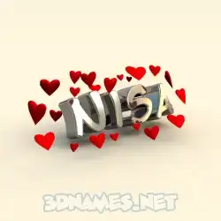 nisa in In Love style - 3D name wallpaper