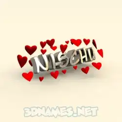 nischu in In Love style - 3D name wallpaper