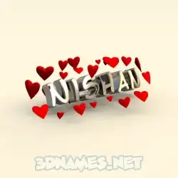 nishan in In Love style - 3D name wallpaper