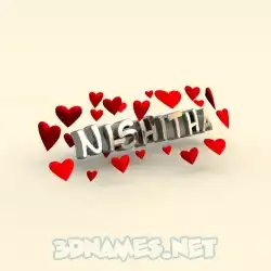 nishitha in In Love style - 3D name wallpaper