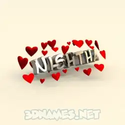 nishtha in In Love style - 3D name wallpaper