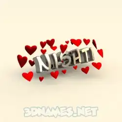 nishti in In Love style - 3D name wallpaper