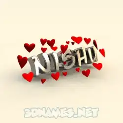 nishu in In Love style - 3D name wallpaper