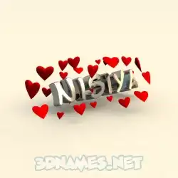 nisiya in In Love style - 3D name wallpaper