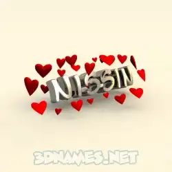 nissin in In Love style - 3D name wallpaper