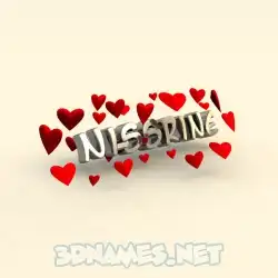 nissrine in In Love style - 3D name wallpaper