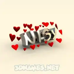 nisy in In Love style - 3D name wallpaper