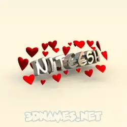 niteesh in In Love style - 3D name wallpaper