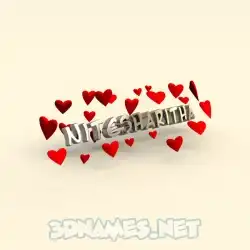 nitesharitha in In Love style - 3D name wallpaper