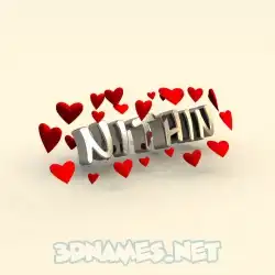 nithin in In Love style - 3D name wallpaper