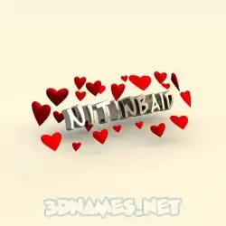 nitinbaid in In Love style - 3D name wallpaper
