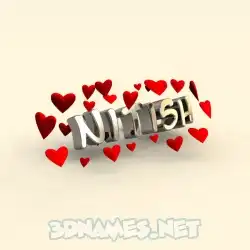 nitish in In Love style - 3D name wallpaper