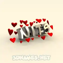 nits in In Love style - 3D name wallpaper