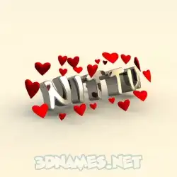 nittu in In Love style - 3D name wallpaper