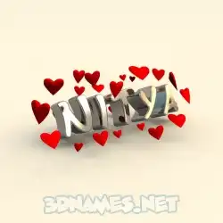nitya in In Love style - 3D name wallpaper