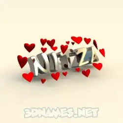 nitza in In Love style - 3D name wallpaper