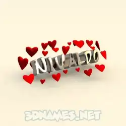 nivaldo in In Love style - 3D name wallpaper