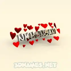 nkhensani in In Love style - 3D name wallpaper