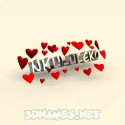 nkululeko in In Love style - 3D name wallpaper