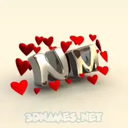 nm in In Love style - 3D name wallpaper