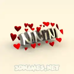 nnini in In Love style - 3D name wallpaper