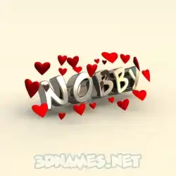 nobby in In Love style - 3D name wallpaper