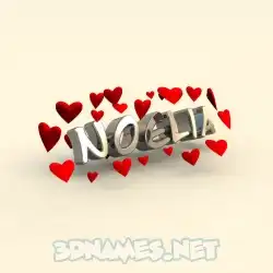 noelia in In Love style - 3D name wallpaper