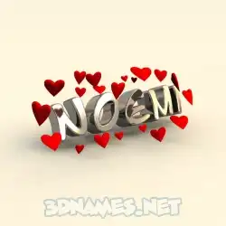 noemi in In Love style - 3D name wallpaper