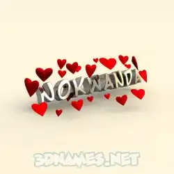 nokwanda in In Love style - 3D name wallpaper