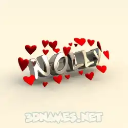 nolly in In Love style - 3D name wallpaper