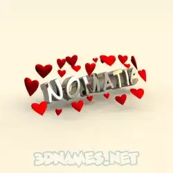 nomatic in In Love style - 3D name wallpaper