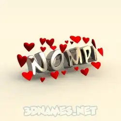 nompi in In Love style - 3D name wallpaper
