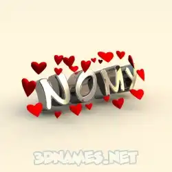 nomy in In Love style - 3D name wallpaper