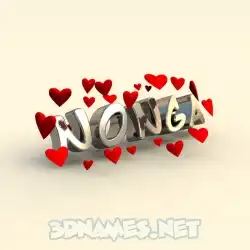 nonga in In Love style - 3D name wallpaper