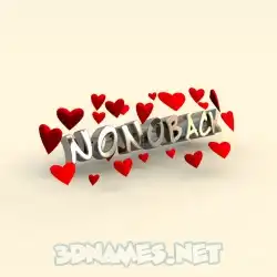nonoback in In Love style - 3D name wallpaper