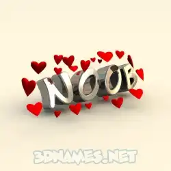 noob in In Love style - 3D name wallpaper