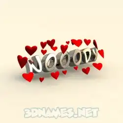nooody in In Love style - 3D name wallpaper