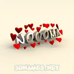 noooma in In Love style - 3D name wallpaper
