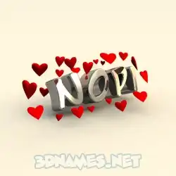 nopi in In Love style - 3D name wallpaper
