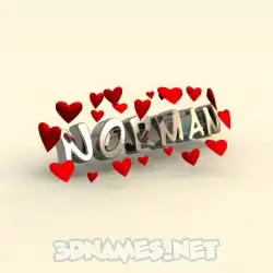 norman in In Love style - 3D name wallpaper