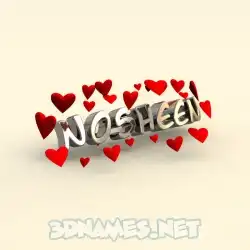 nosheen in In Love style - 3D name wallpaper