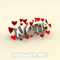 notis in In Love style - 3D name wallpaper