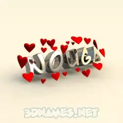 nouga in In Love style - 3D name wallpaper