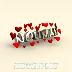 nouman in In Love style - 3D name wallpaper