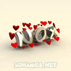 nox in In Love style - 3D name wallpaper