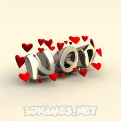 nqd in In Love style - 3D name wallpaper