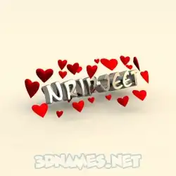 nripjeet in In Love style - 3D name wallpaper