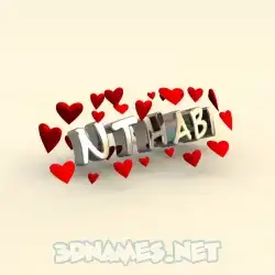 nthabi in In Love style - 3D name wallpaper